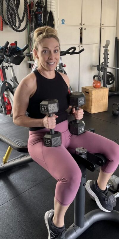 One preparing to perform a incline chest press