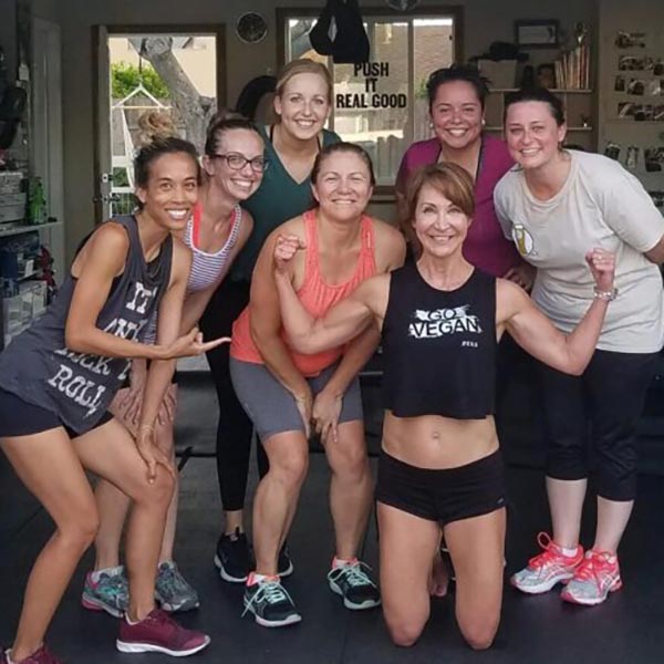 Group of women after a strength training workout for women over 40